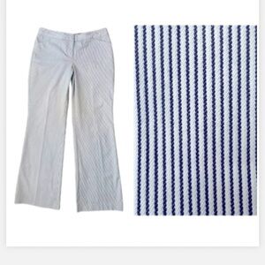 Classic Blue and White Striped Preppy Trouser Wide leg Pants